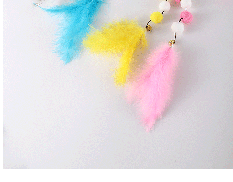 Varita de Plumas con Pompon de Colores Acrílicos para Gatos