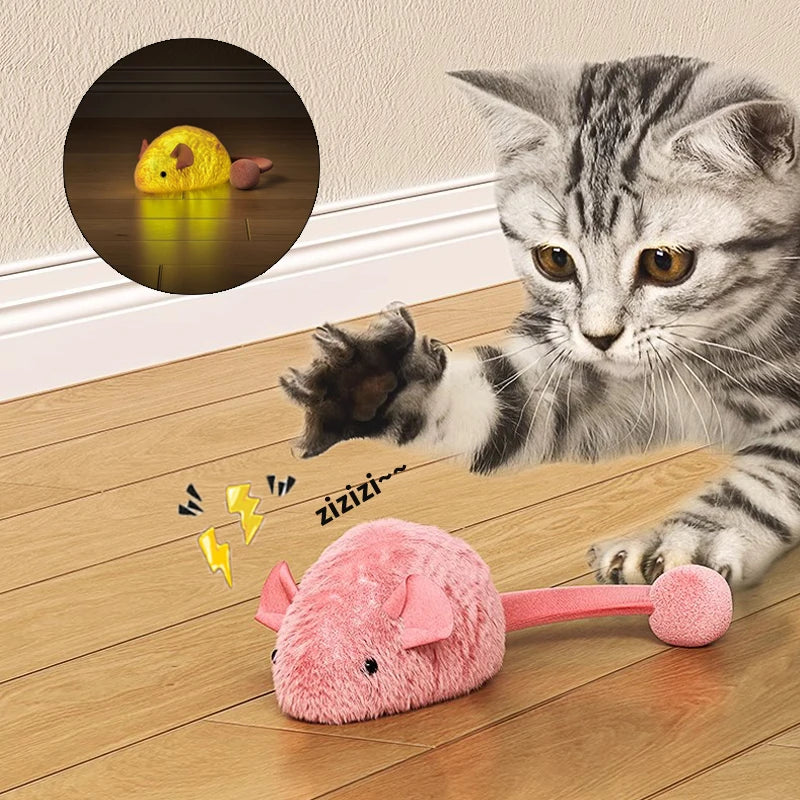 Juguete para Gatos con Efecto Glow y Sonidos Atractivos - Peluche de 15cm