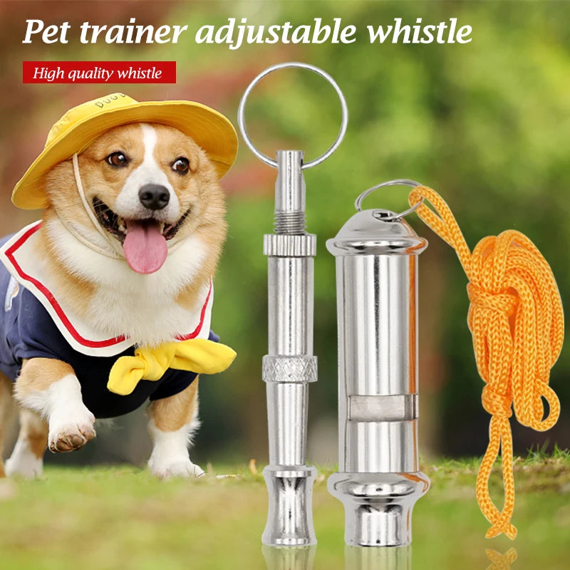 Silbato de entrenamiento para aves y mascotas con volumen ajustable en acero inoxidable