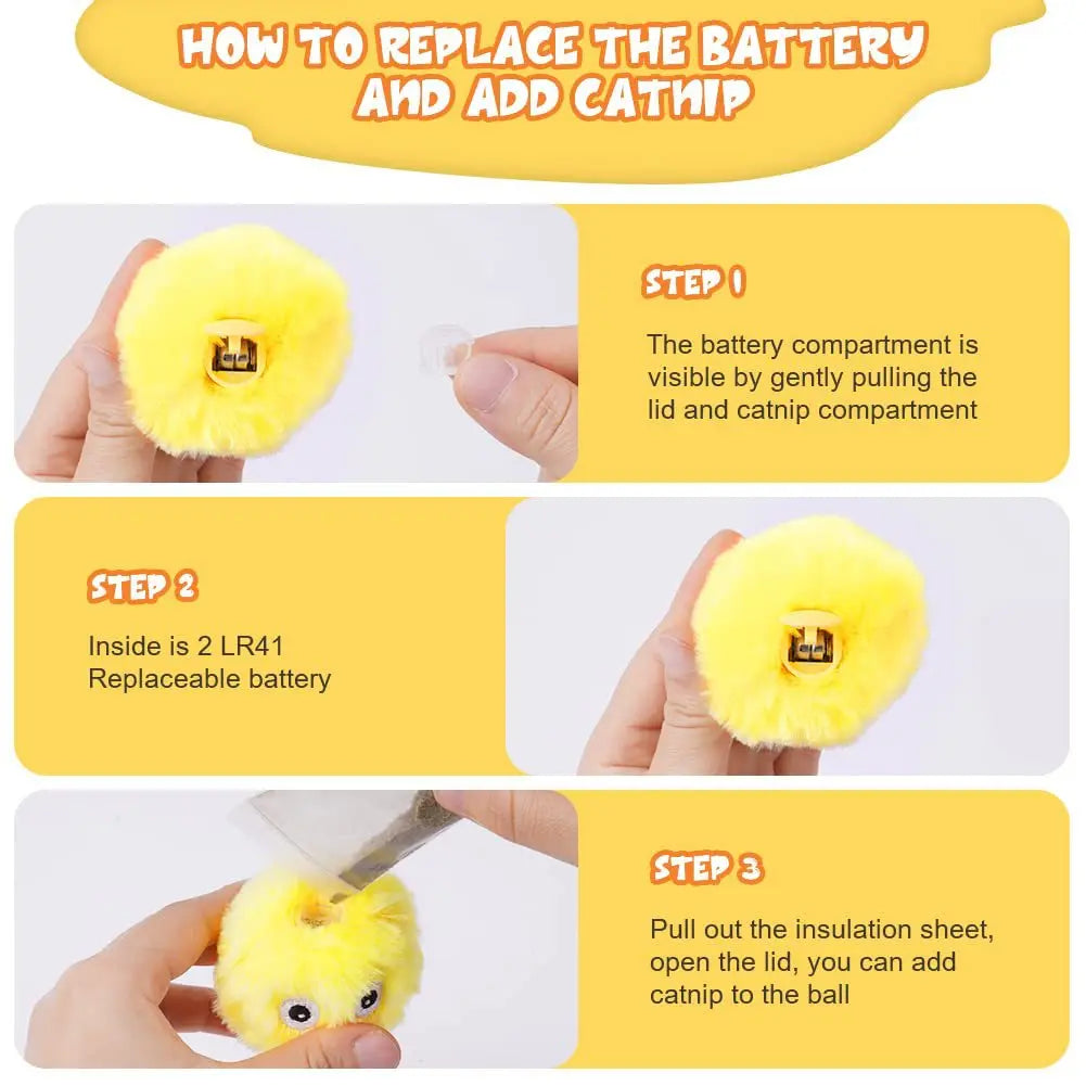 Juguete Interactivo para Gatos - Pelota con sonidos simulados y vibración sensible