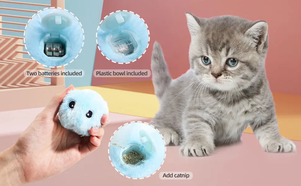 Juguete Interactivo para Gatos - Pelota con sonidos simulados y vibración sensible