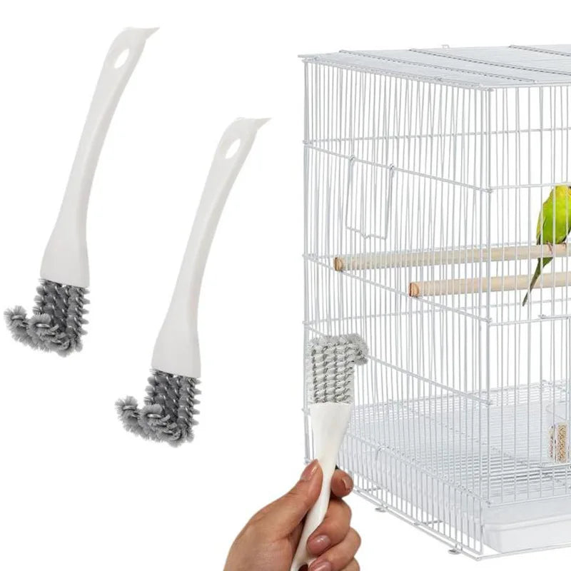 Cepillo para jaula de aves con función de remoción de heces y limpieza