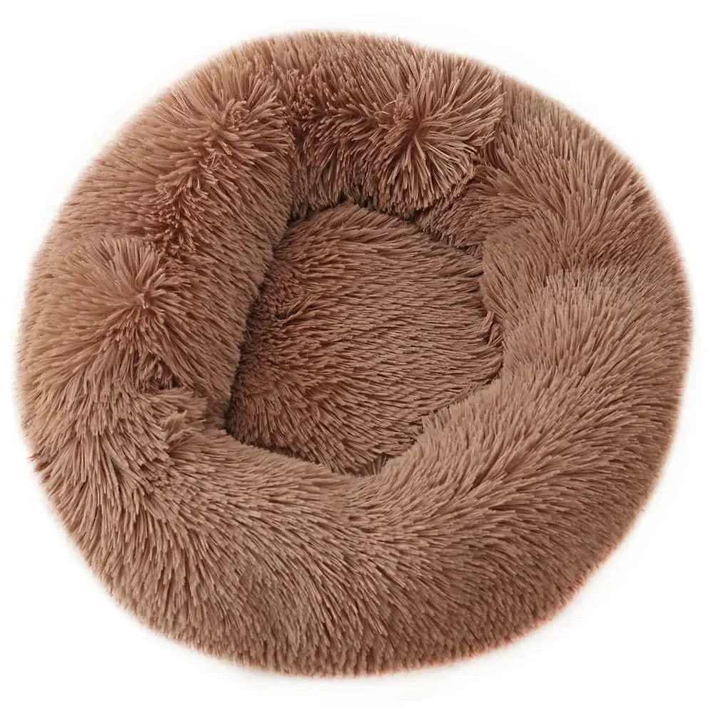 Cama Redonda de Felpa para Perros y Gatos BPEDT – Cálida, Suave y Antideslizante