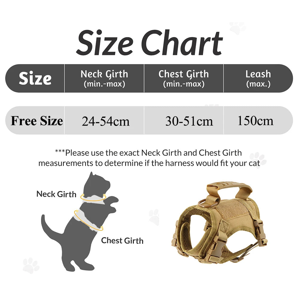 Correa para gatos ajustable con arnés acolchado y manejo fácil