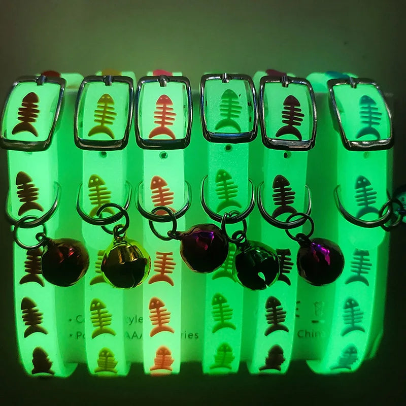 Collar de Silicona Luminoso para Gatos – Ajustable y Colorido