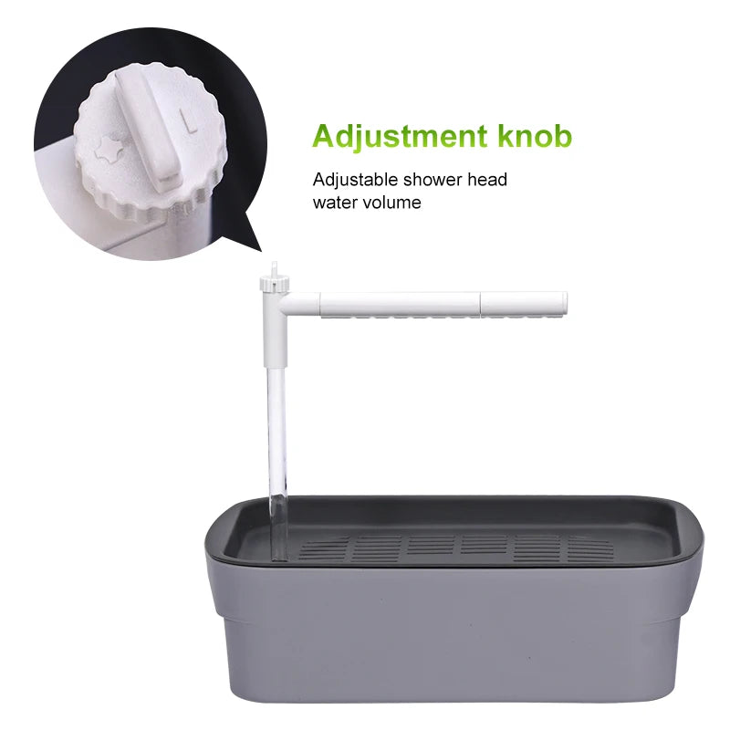 Bañera automática para aves con sistema de circulación y secado eficiente