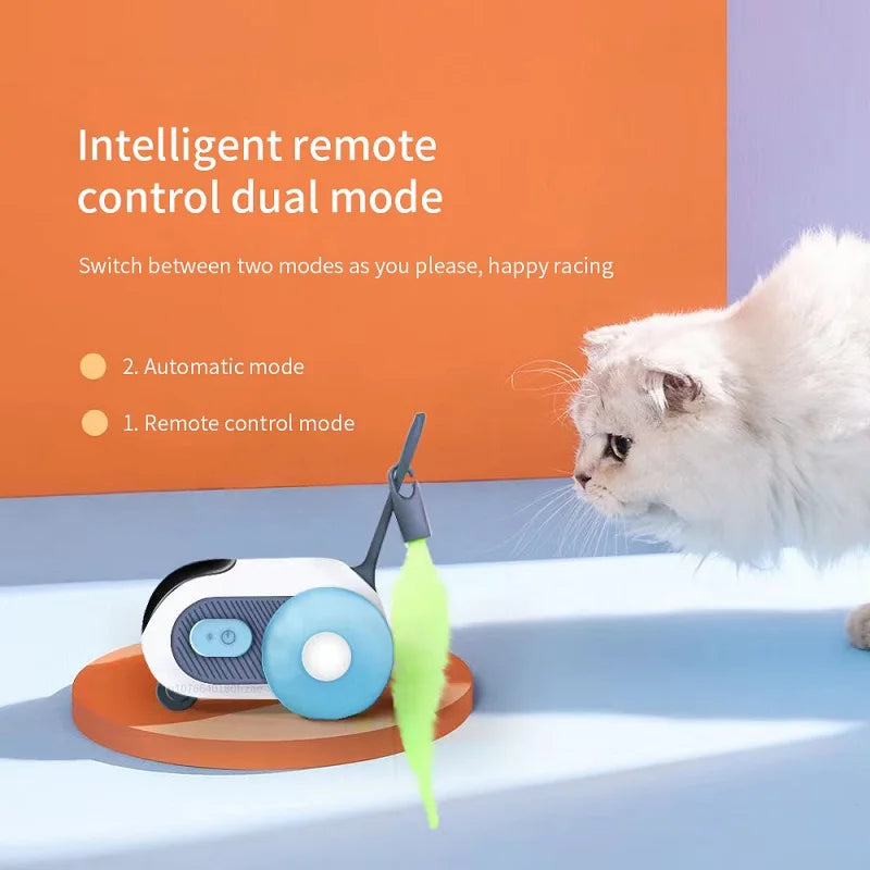 Juguete interactivo para gatos con control remoto y modo automático - Diversión ilimitada y estimulación mental