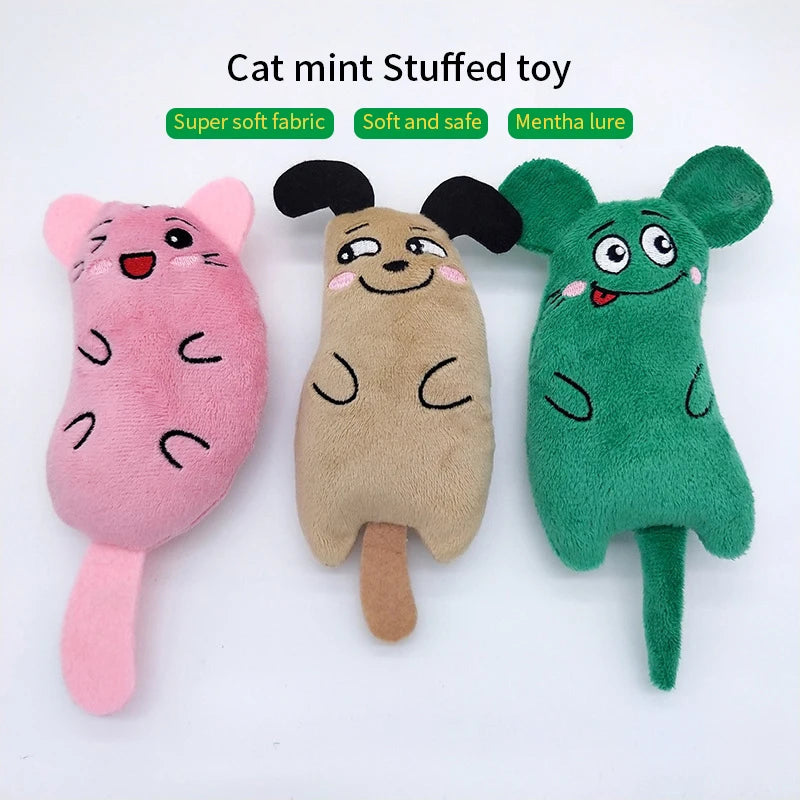 Juguete de peluche con catnip para gatos – Forma de animal y relleno de menta gatuna