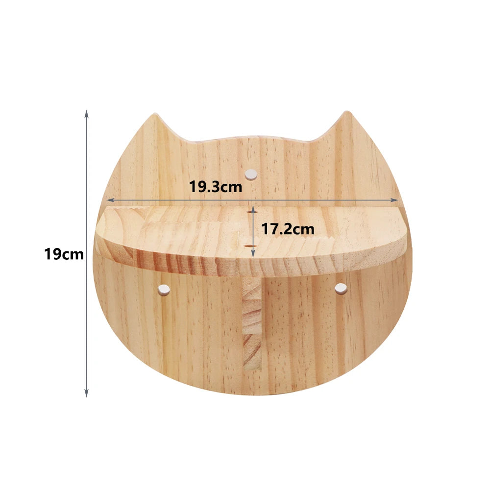 Estantería de pared para gatos de madera con diseño de una sola capa