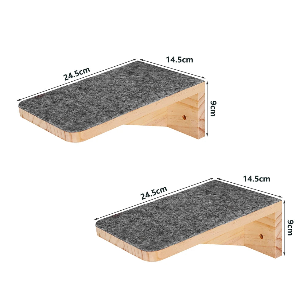 Árbol para gatos de madera con varias plataformas y escalones