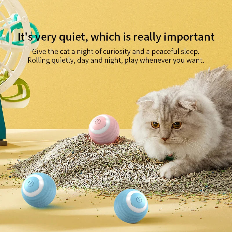Pelota inteligente interactiva para gatos – Recargable y silenciosa