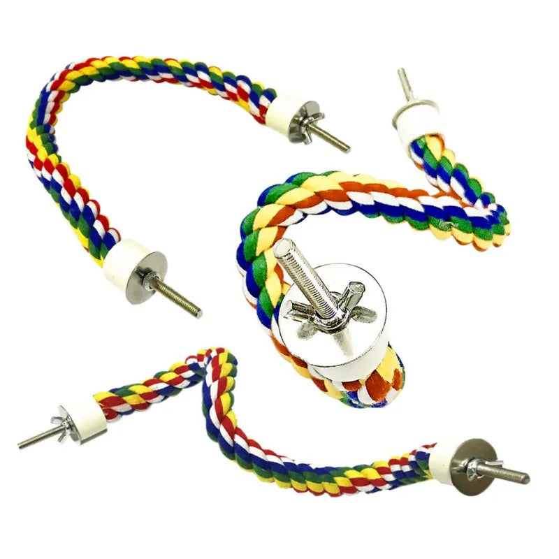 Juguete para aves de cuerda de algodón multicolor en diferentes tamaños