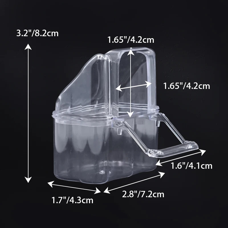 Comedero colgante de plástico para aves con capacidad transparente