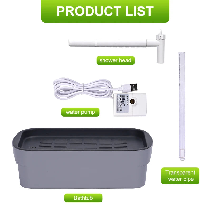 Bañera automática para aves con sistema de circulación y secado eficiente