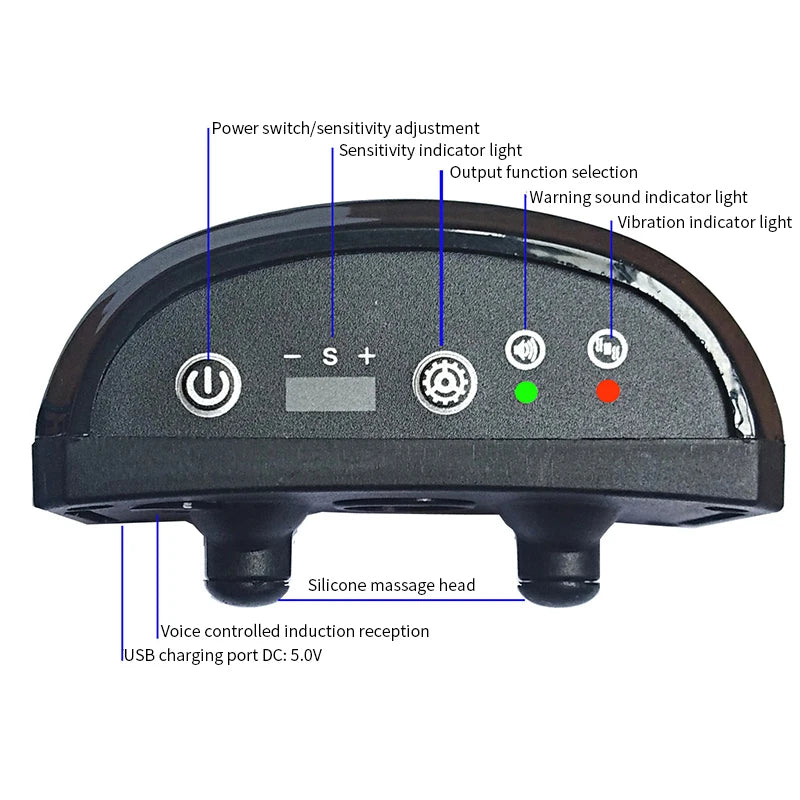 Collar de Entrenamiento para Perros con Funciones de Advertencia, Vibración y Sensibilidad Ajustable