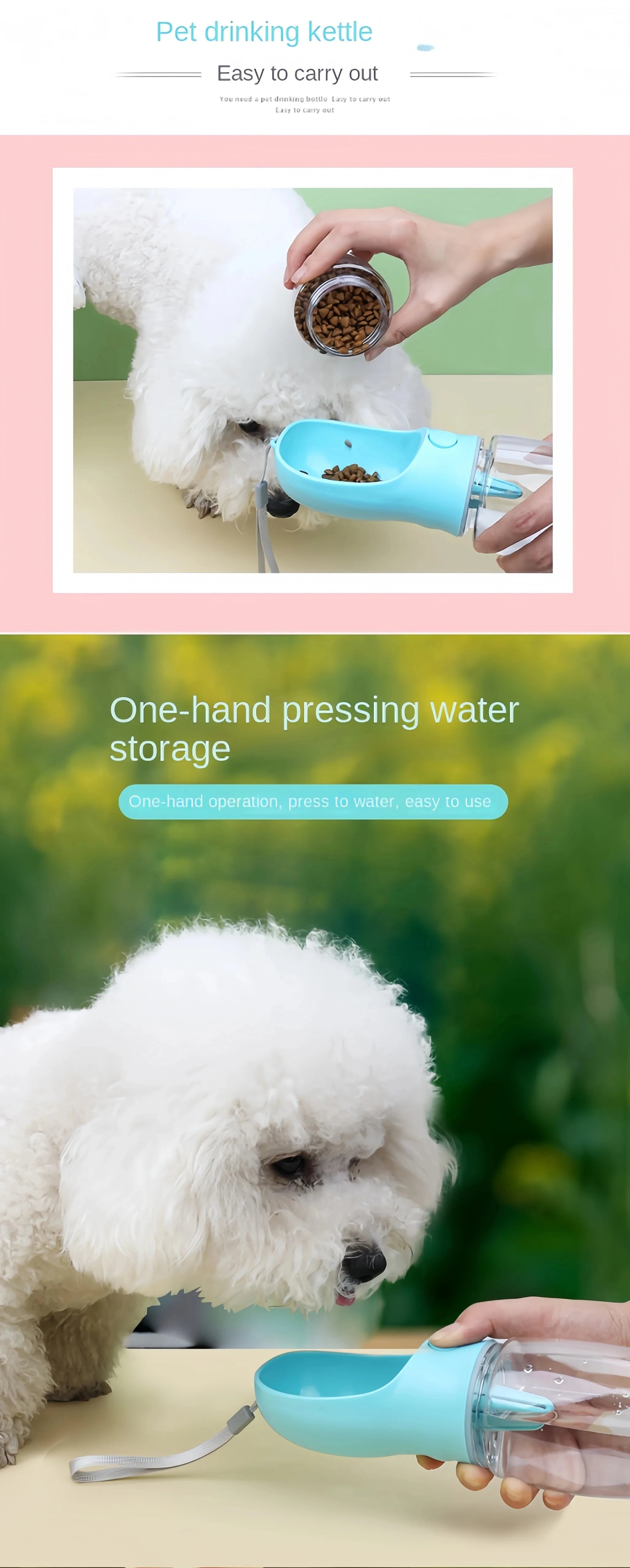 Botella de Agua para Perros de 500g - Práctica y Duradera en Plástico