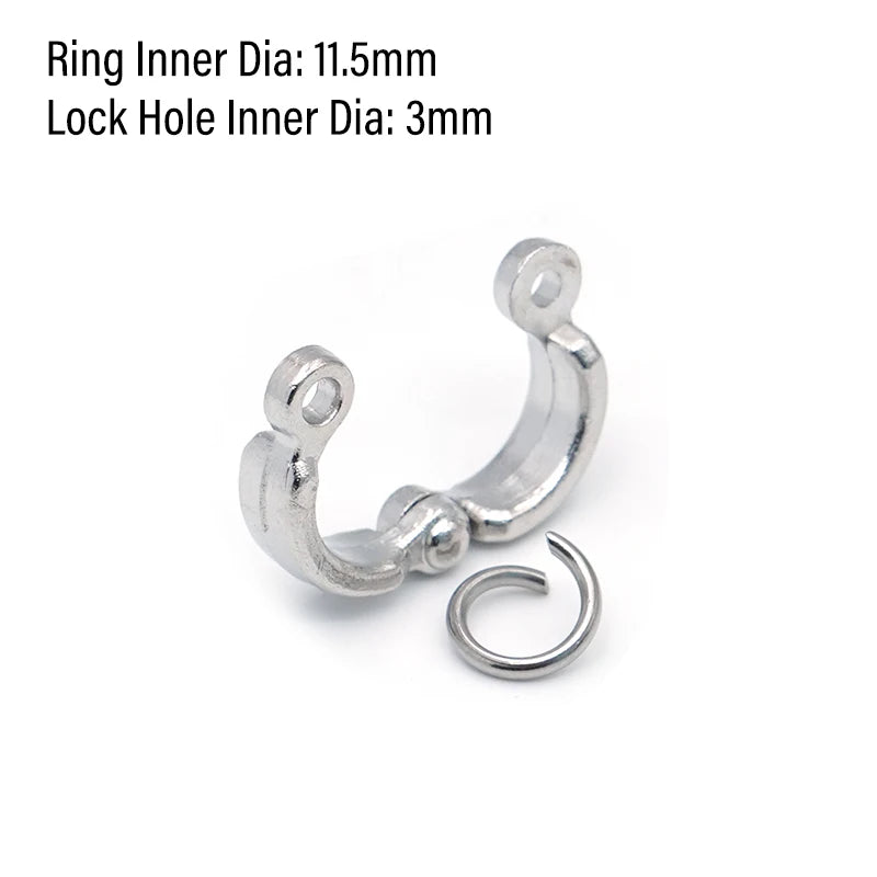 Anillo de pata para aves de acero inoxidable con cadena de seguridad de 50cm