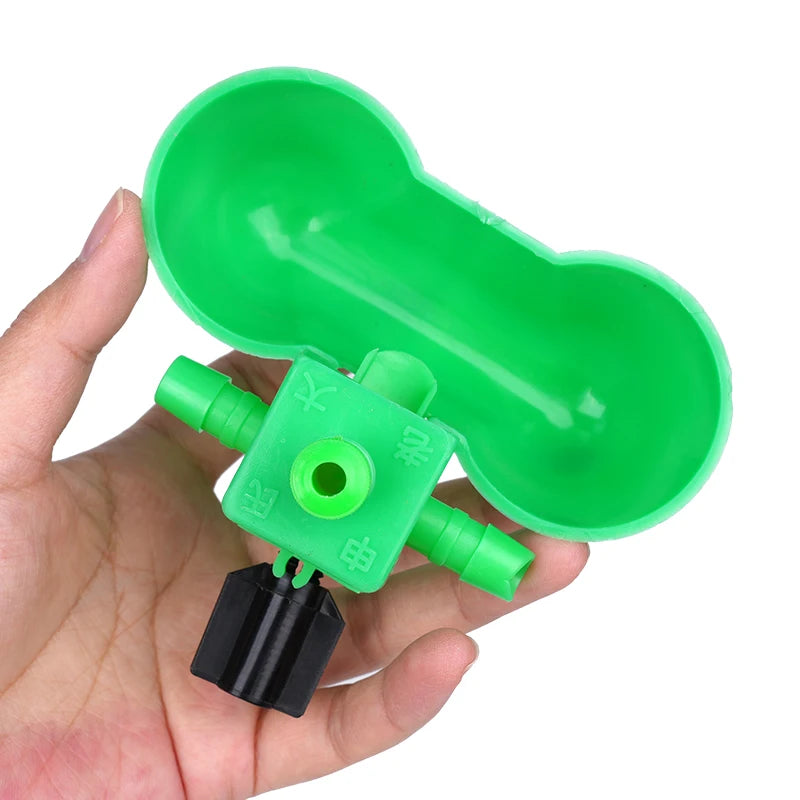 Bebedero automático para aves, conjunto de 10 cups de plástico con sistema de doble cuenco y tornillos