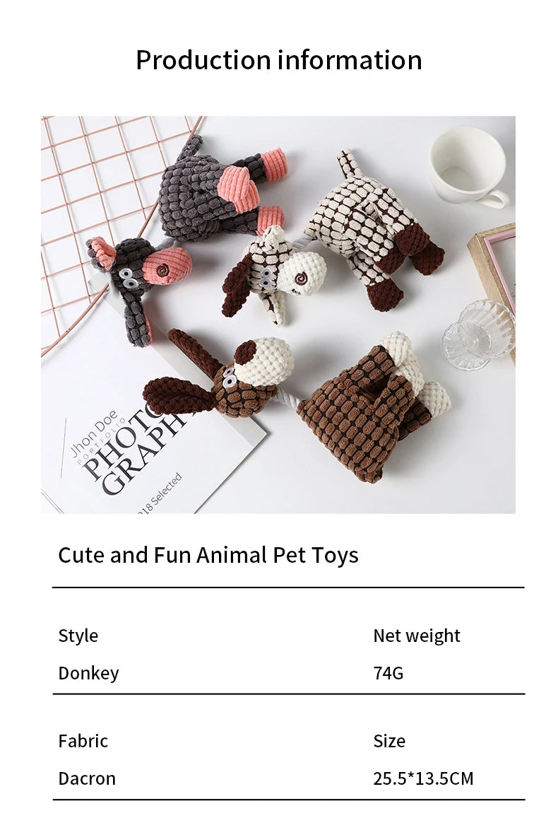 Juguete Mordedor para Perros en Cuero de Pana y Algodón PP