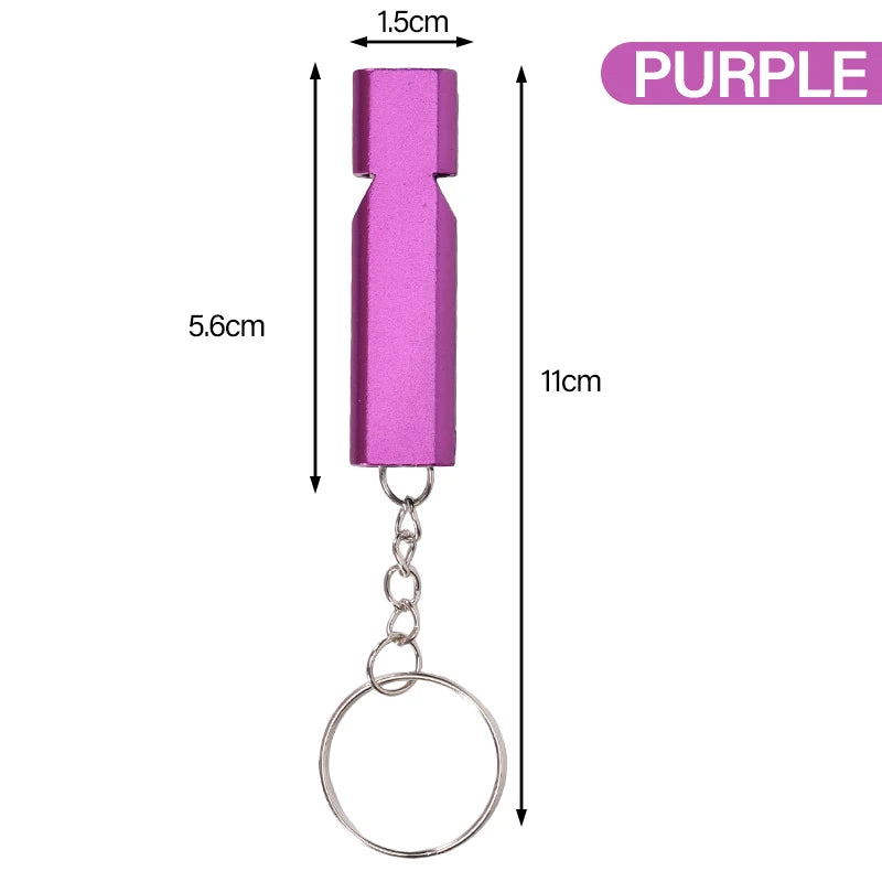 Silbato de entrenamiento para aves en acero inoxidable con acabado antioxidante portátil y llavero de emergencia