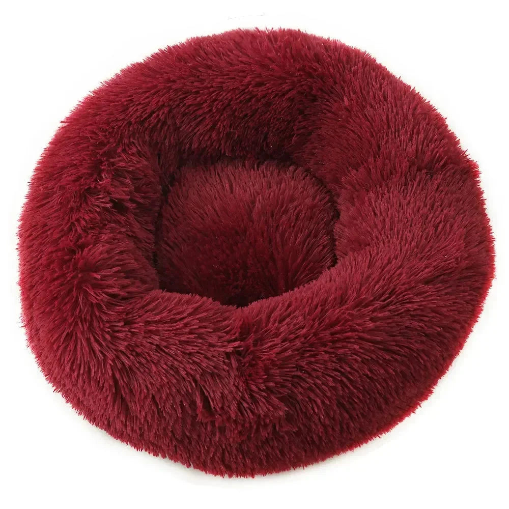 Cama Redonda de Felpa para Perros y Gatos BPEDT – Cálida, Suave y Antideslizante