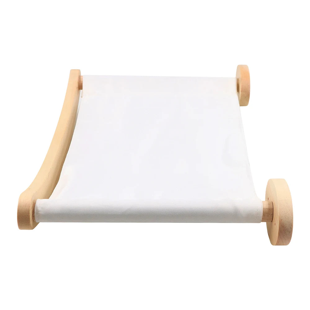 Arbol para gatos con hamaca y almacenamiento en pared de madera