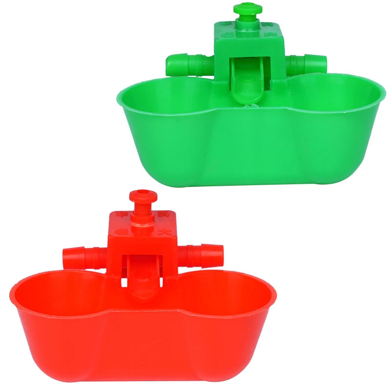 Bebedero automático para aves, conjunto de 10 cups de plástico con sistema de doble cuenco y tornillos