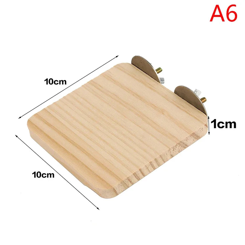 Soporte de madera para aves pequeñas y loros