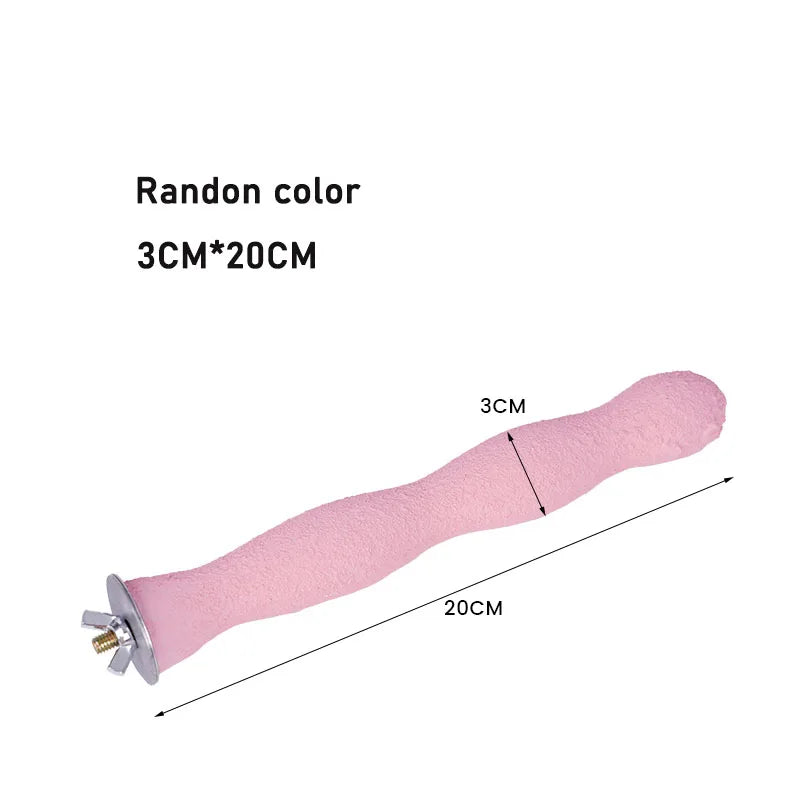 Juguete de madera para pico y garras de aves - barras de molienda y accesorios para jaula de loro