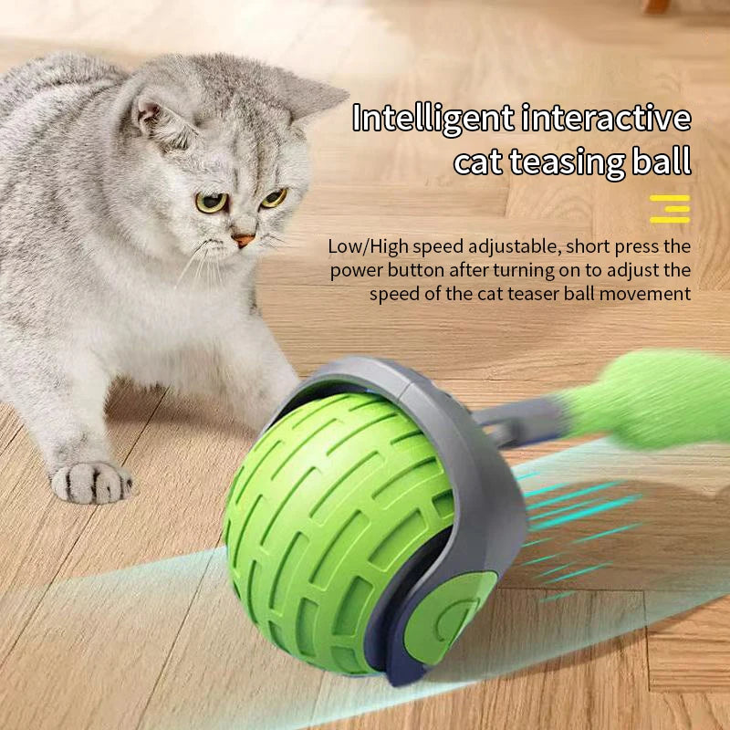 New Interactive Cat Toys Ball Auto Electric Rolling Ball Toys for Cat Kitty Pet Smart Automatic Teaser USB Rechargeable Cat Toy