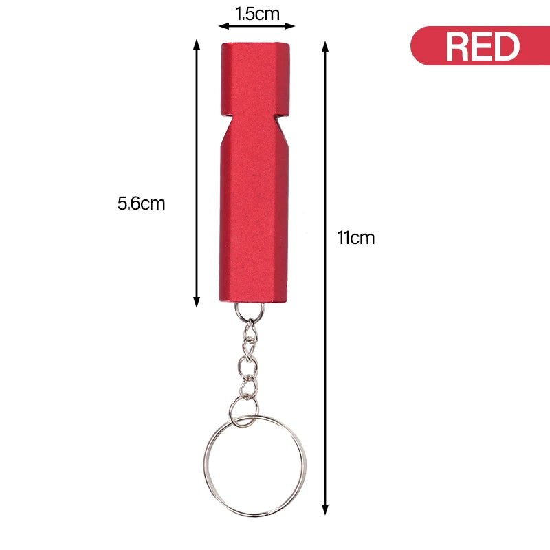 Silbato de entrenamiento para aves en acero inoxidable con acabado antioxidante portátil y llavero de emergencia
