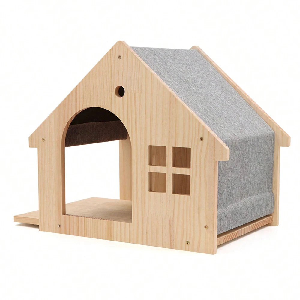 Estantería de pared para gatos de madera con diseño de una sola capa