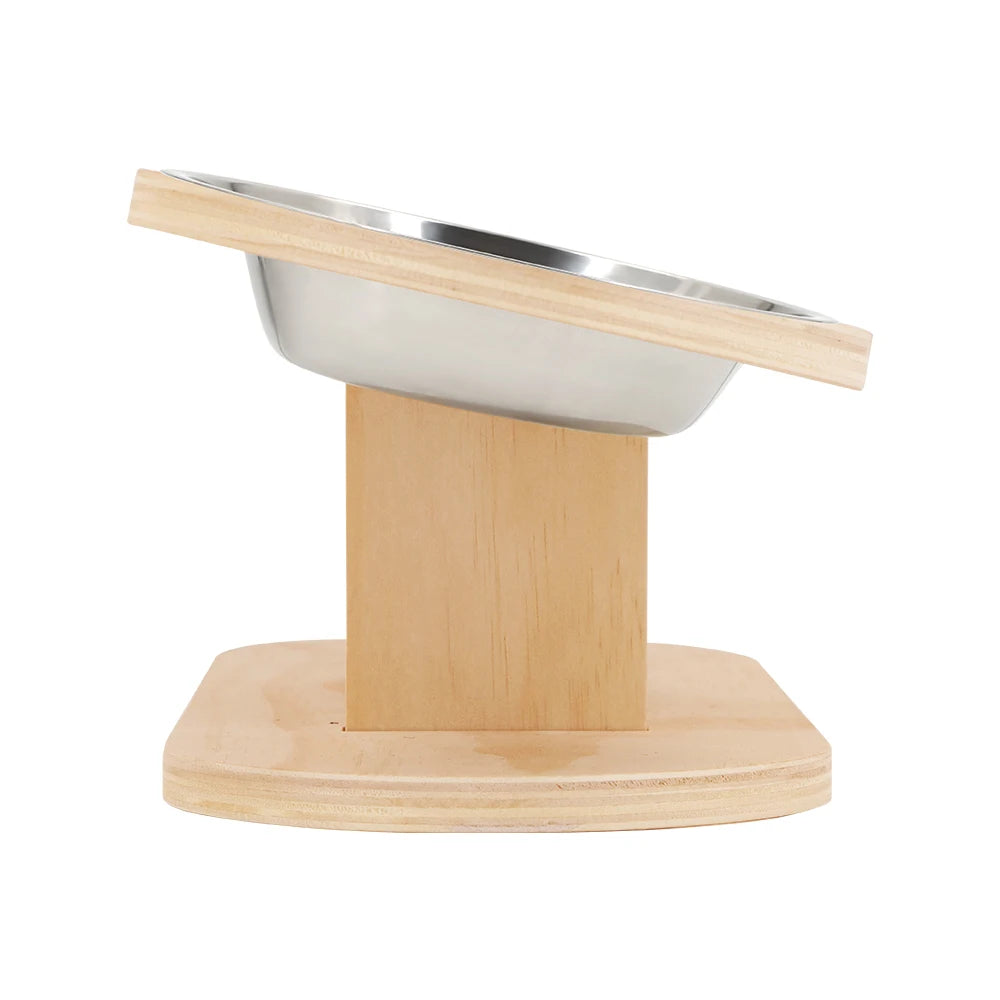 Conjunto de 3 cuencos de acero inoxidable inclinados para gatos con diseño de 15° y tamaño ajustable