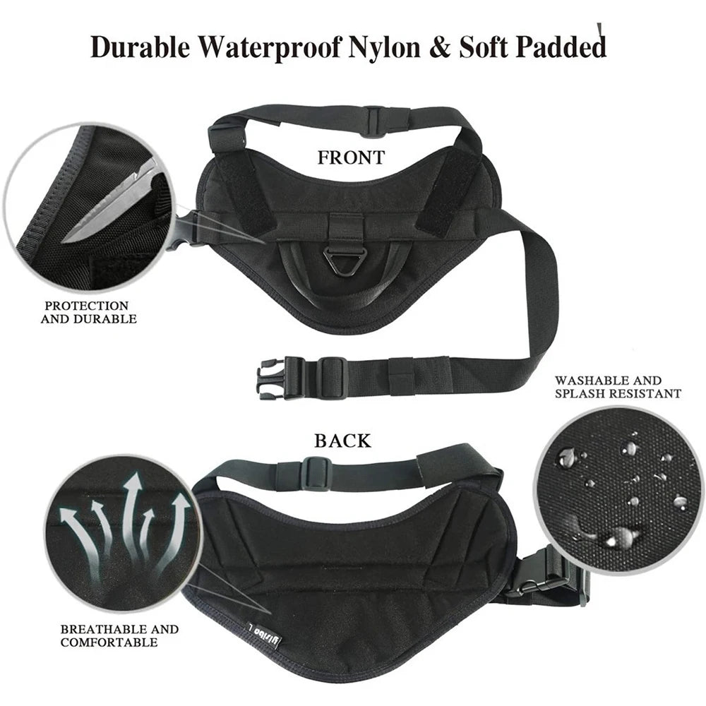 Arnés táctico ajustable para perros en material resistente y cómodo