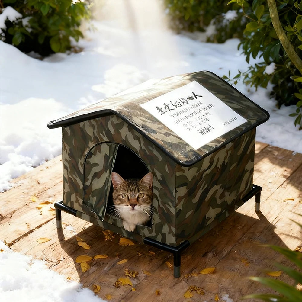 Casa exterior impermeable y plegable para gatos y pequeños animales