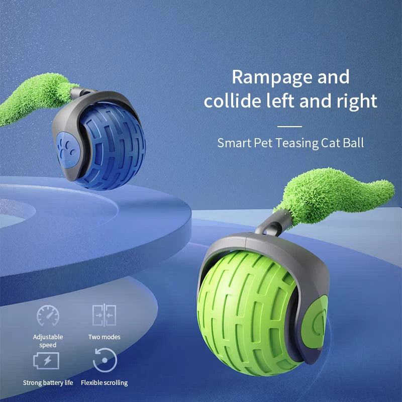 New Interactive Cat Toys Ball Auto Electric Rolling Ball Toys for Cat Kitty Pet Smart Automatic Teaser USB Rechargeable Cat Toy