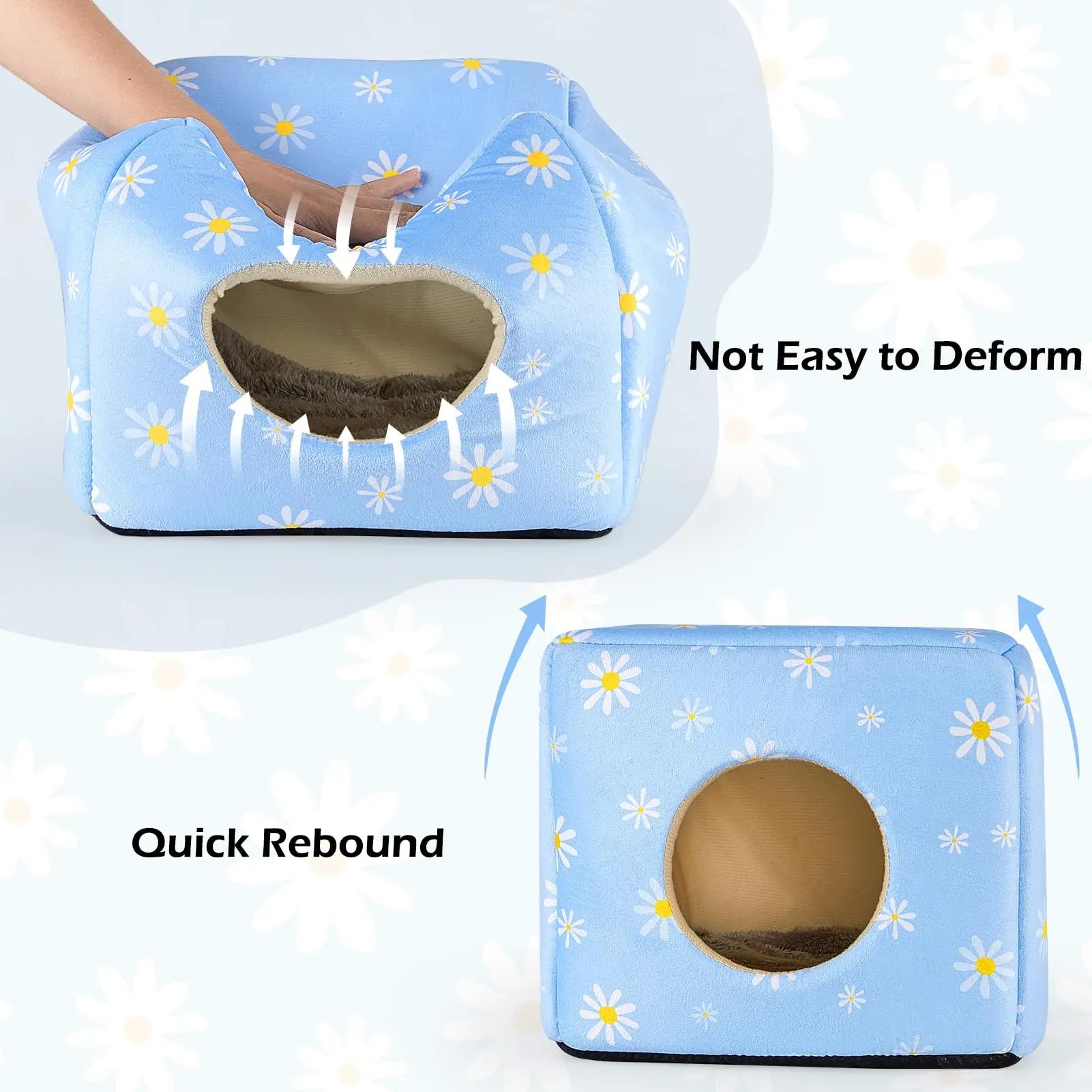 Casa para conejos y pequeños animales con entrada amplia y lavable en máquina