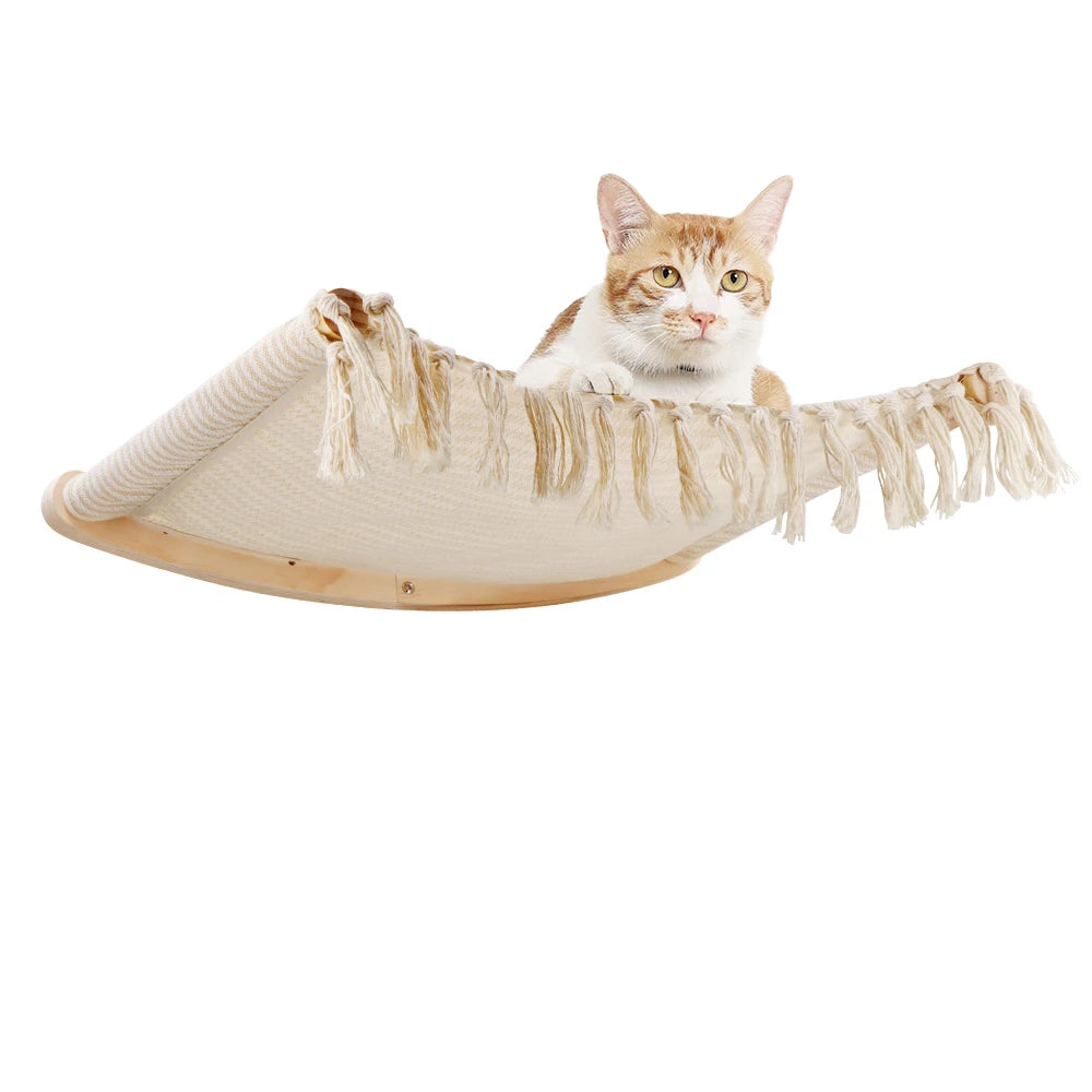 Arbol de gato de pared con hamaca y espacio de descanso compacto para gatos