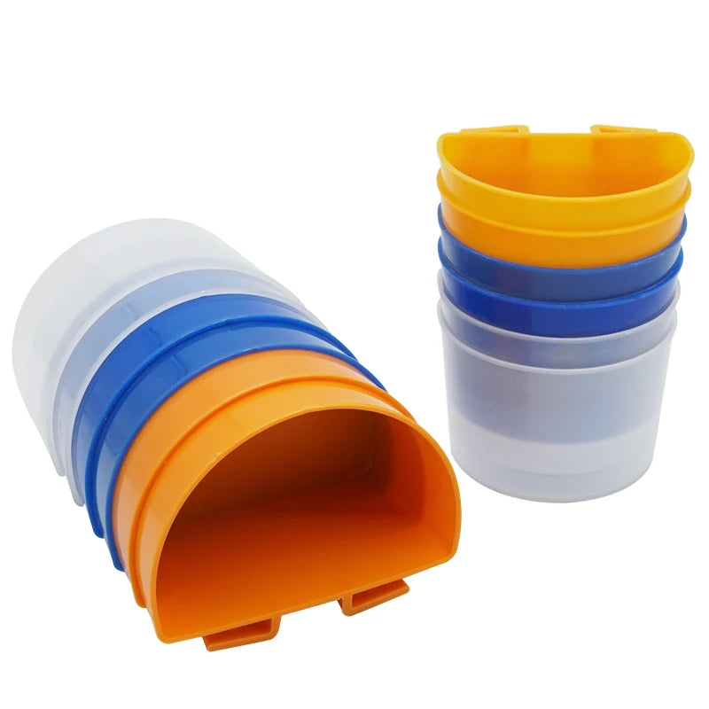 Set de 5 comederos de plástico para aves, antiderrame y fácil de limpiar