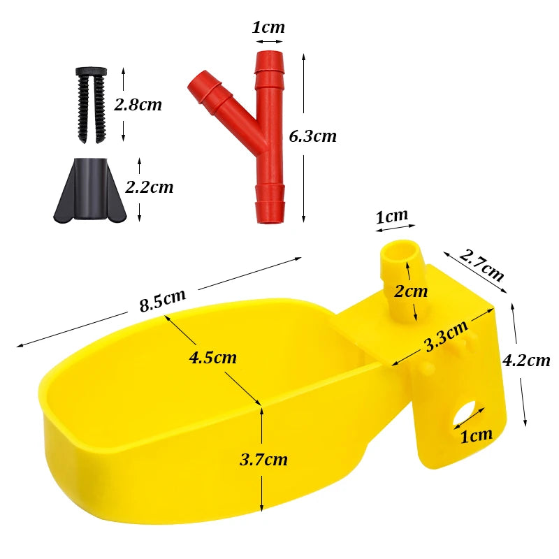 Bandeja de agua automática para aves y codornices en varios colores