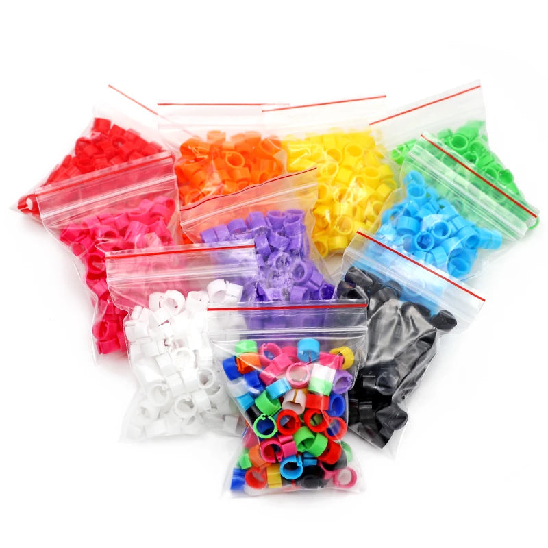 Anillos de pie para aves en diferentes colores, 100 piezas, accesorios de alta calidad para palomas y otras aves de criadero