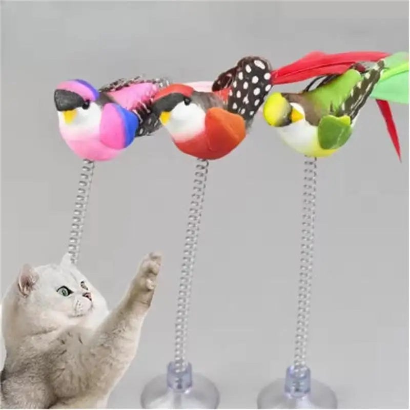 Juguete Mordedor para Gatos en Forma de Pájaro con Resorte
