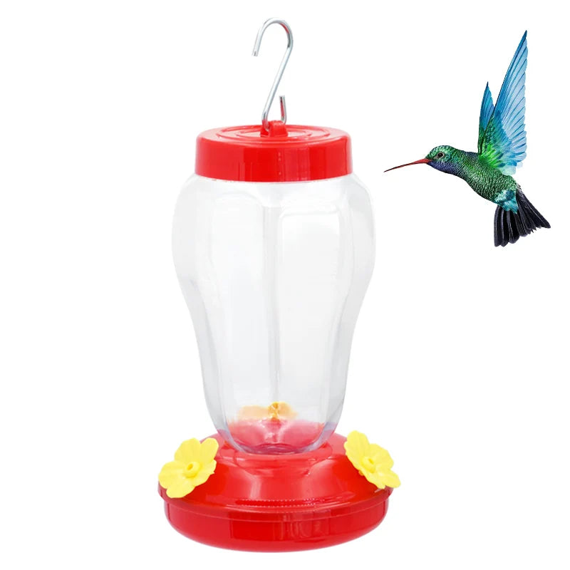 Comedero colibrí de plástico con diseño decorativo y funcional para jardín y uso en interior