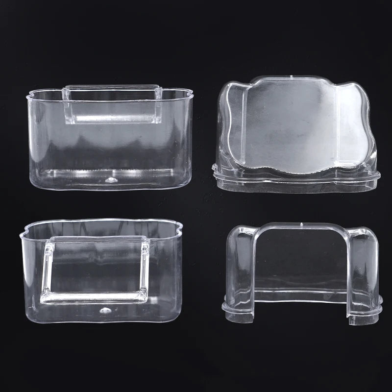 Comedero colgante de plástico para aves con capacidad transparente