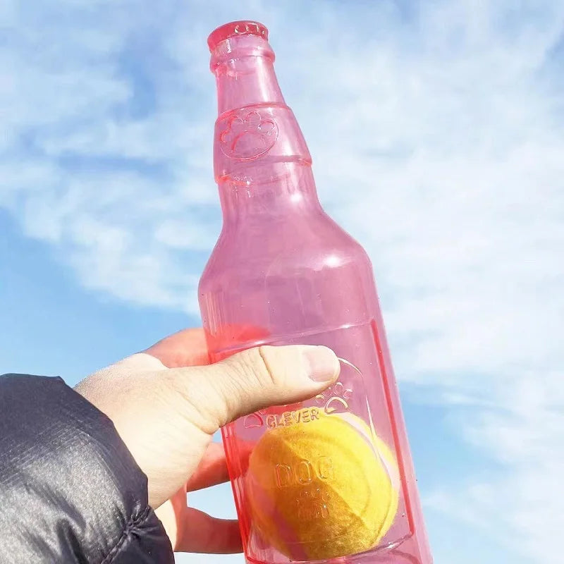 Juguete Mordedor para Perros con Diseño de Botella y Pelota de Tenis