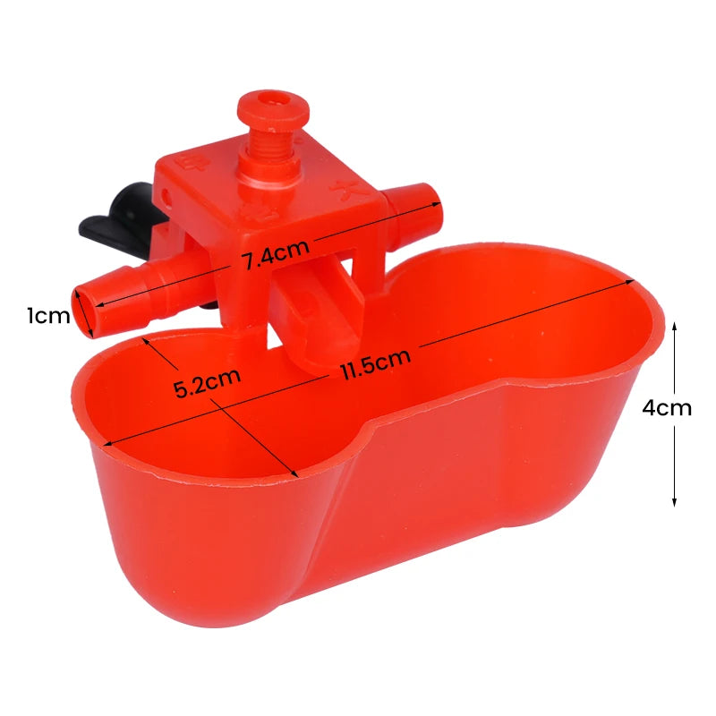 Bebedero automático para aves, conjunto de 10 cups de plástico con sistema de doble cuenco y tornillos