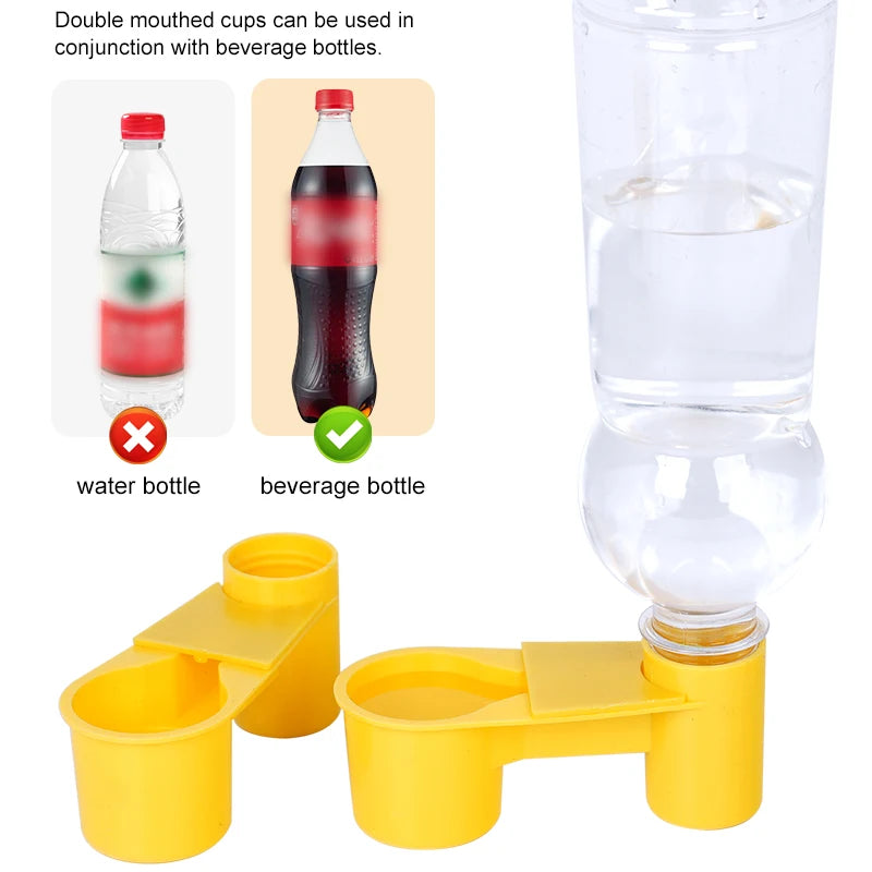 10pcs Cuencos de Agua para Pájaros en Plástico, Taza de Bebida Doble para Palomas, Codornices y Aves