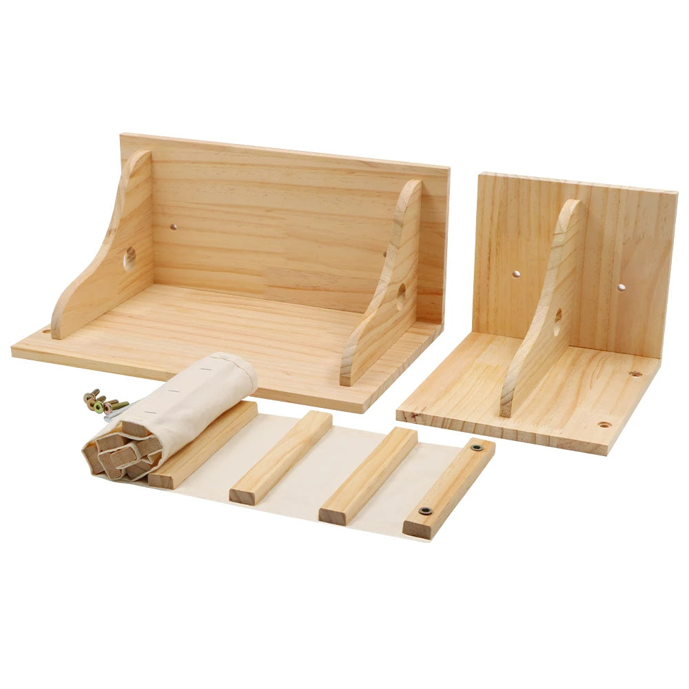 Estantería de pared para gatos de madera con diseño de una sola capa