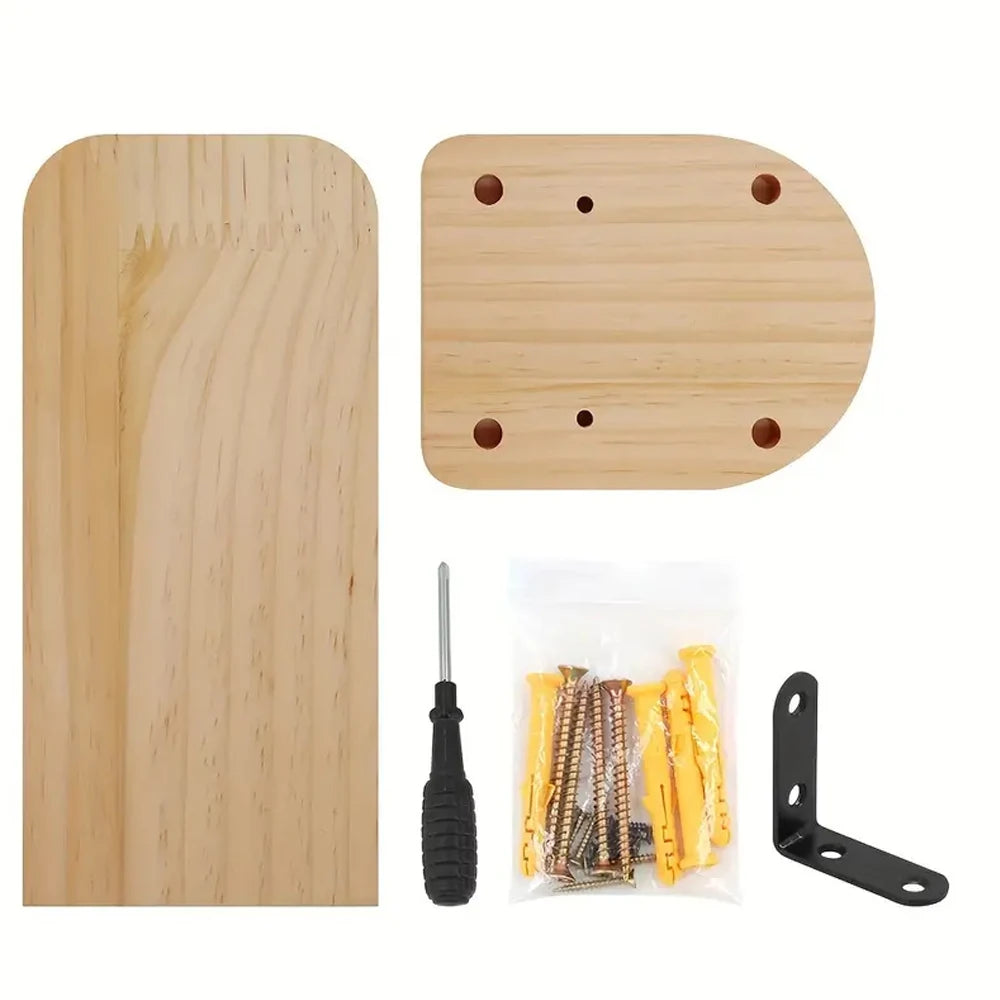 Escalera para gatos de madera con 3 niveles y soporte para pared