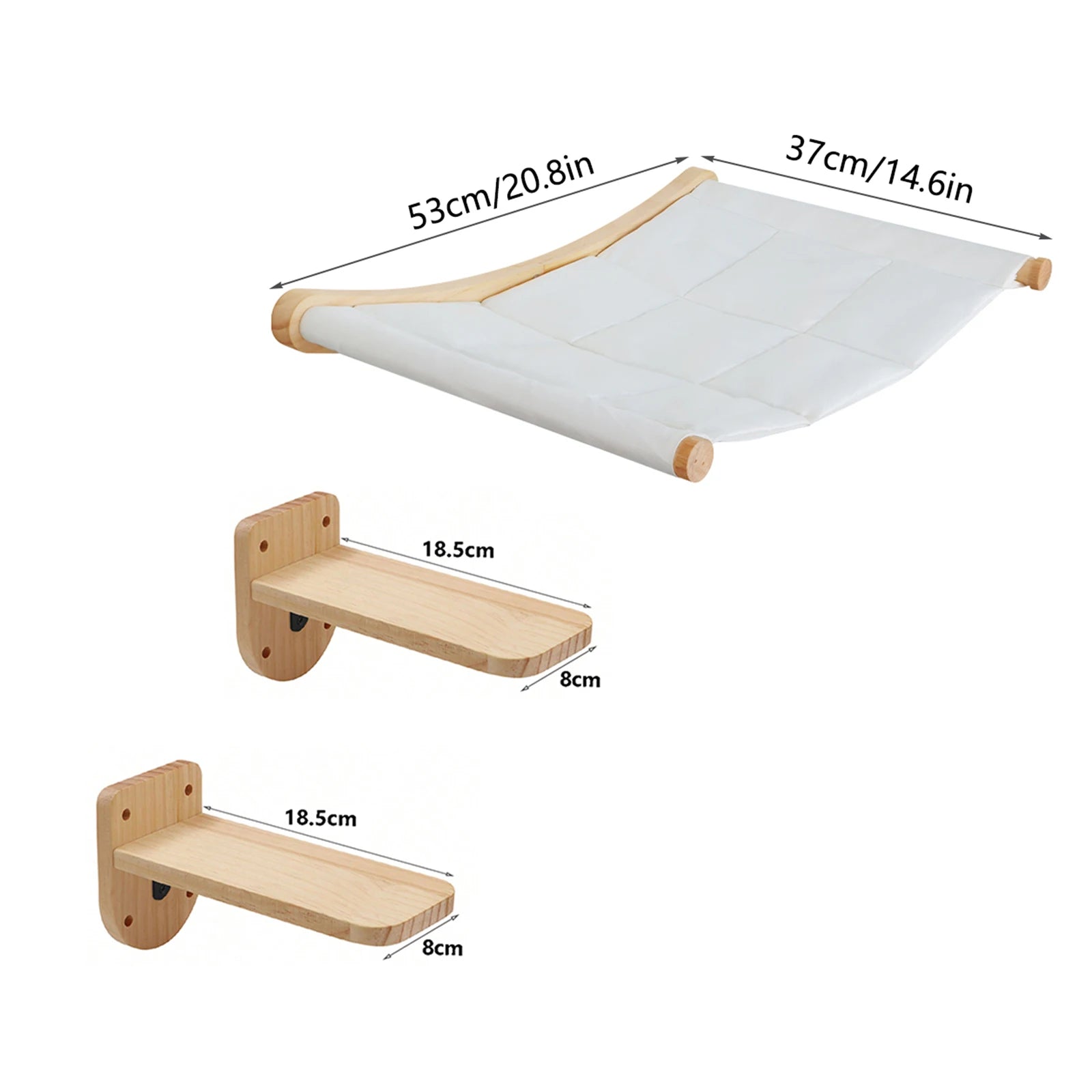 Estantería de madera para gatos con diseño en la pared y espacio para ejercicio